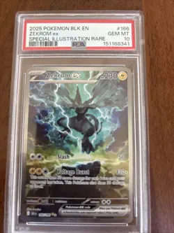 2025 Pokemon Black Bolt Zekrom EX Special Illustration Rare #166 PSA 10 GEM MINT - Image 1