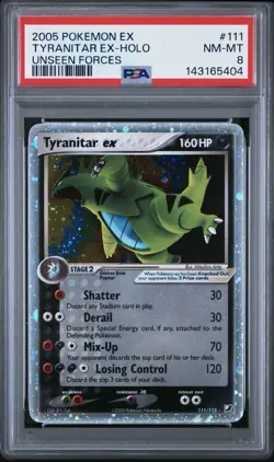 PSA 8 *NEW CERT* 2005 Pokemon Ex Unseen Forces #111/115 Tyranitar ex Holo - Image 3