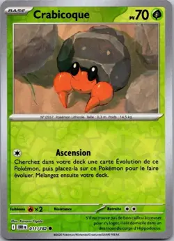 Carte Pokemon Crabicoque 011/182 Reverse 2025 - Image 1