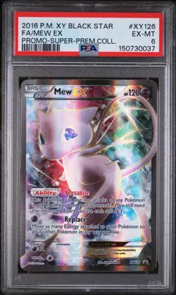 [NEW CERT] Pokemon Mew EX XY126 2016 XY Black Star Promo Full Art Holo PSA 6 - Image 1