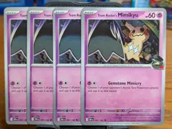 Pokemon Destined Rivals Team Rocket's Mimikyu 087/182 x4 Playset - Image 1