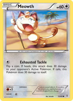 Meowth 53/83 C Generations Pokemon Reverse Holo LP - Image 1