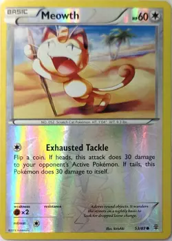 Meowth 53/83 C Generations Pokemon Reverse Holo LP - Image 2