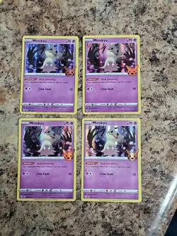 4x MIMIKYU 081/189 TRICK OR TRADE HALLOWEEN PROMO POKEMON (STAMPED HOLO, NM) X4 - Image 1