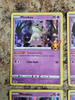 4x MIMIKYU 081/189 TRICK OR TRADE HALLOWEEN PROMO POKEMON (STAMPED HOLO, NM) X4 - Image 3