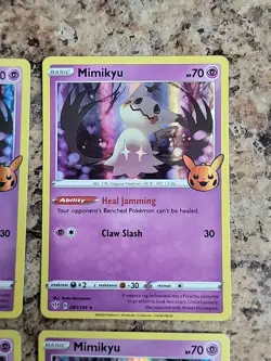 4x MIMIKYU 081/189 TRICK OR TRADE HALLOWEEN PROMO POKEMON (STAMPED HOLO, NM) X4 - Image 4
