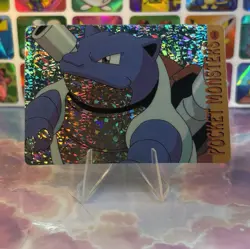 Pokemon HOLO Vintage Pocket Monsters Prism Sticker 1998 Nintendo Rare Blastoise - Image 1