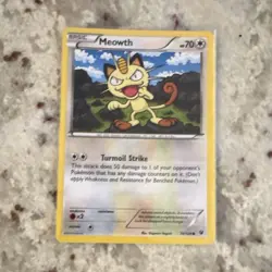 Pokemon TCG Meowth 74/124 Fates Collide Basic 70 HP Common Turmoil Strike - Image 1