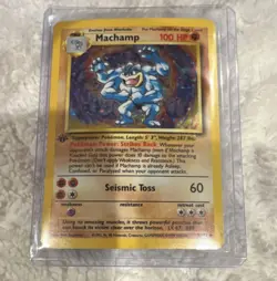 Pokemon Machamp 100 HP Deck Exclusives 8/102 Rare Holo Stage 2 1999 1st Ed - Image 1