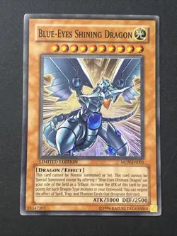 Yugioh Blue-Eyes Shining Dragon MOV-EN001 Super Rare Limited Edition - Image 1