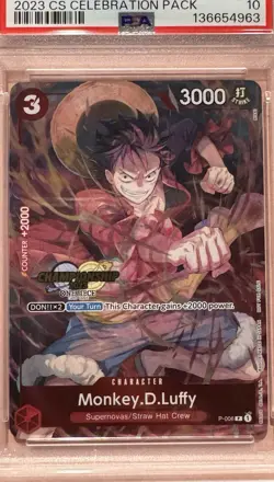 2024 One Piece EN Monkey D. Luffy CS Celebration Promo P-006 Foil PSA 10 POP 365 - Image 3