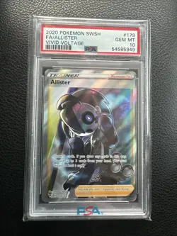 Pokemon TCG Allister Trainer Holo Full Art Rare Card 179/185 Vivid Voltage - Image 1