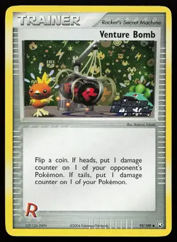 Venture Bomb 93/109 Reverse Holo Stamped Team Rocket Returns Pokemon Card - Image 1