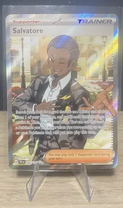 Salvatore 202/162 Temporal Forces Ultra Rare Full Art Supporter Pokemon Card ✨ - Image 1