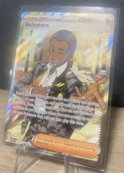 Salvatore 202/162 Temporal Forces Ultra Rare Full Art Supporter Pokemon Card ✨ - Image 2