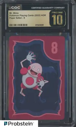 2022 Pokemon Playing Cards Korean Paper Safari - 8 Mr Mime CGC 10 PRISTINE - Image 1