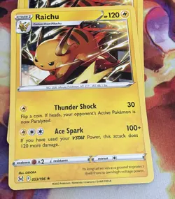 Pokemon Card RAICHU Rare 053/196 LOST ORIGIN Nm - Image 1
