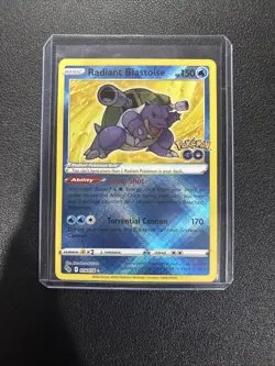 Pokemon Card TCG - Radiant Blastoise 018/078 Radiant Holo Rare - Pokemon GO - NM - Image 1