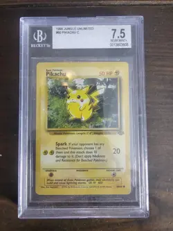 Pikachu 60/64 Jungle Beckett 7.5 Near Mint+ 1999 Pokemon Card Vintage - Image 1