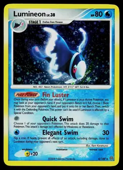 Pokemon Card - Lumineon Stormfront 4/100 Holo Rare - Image 1