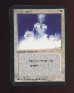 1993 MTG Magic The Gathering Alpha Holy Strength - Image 1