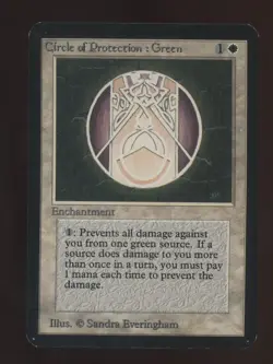 1993 MTG Magic The Gathering Alpha Circle of Protection : Green - Image 1