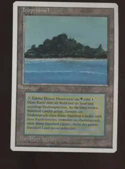1993 MTG Magic The Gathering Unlimited Tropical Island German - Image 1