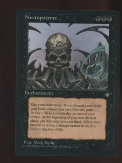 1995 MTG Magic The Gathering Ice Age Necropotence - Image 1