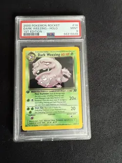 PSA 9 Dark Weezing 1st Edition Holo Rare Team Rocket 14/82 Pokemon Card - Image 1
