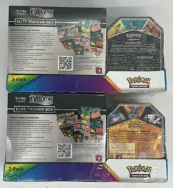 Lot of (2) Pokemon TCG SWSH Evolving Skies Costco Elite Trainer Box w/Tin SEALED - Image 2