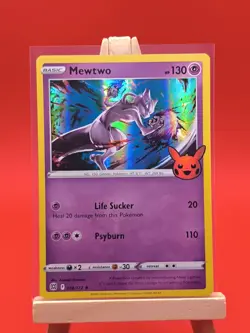 Mewtwo 2022 Trick Or Trade 056/172 Brilliant Stars Holo Rare Pokemon Card - Image 2