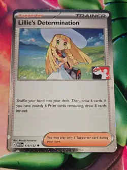 Pokemon TCG Prize Pack Stamped Cosmo Holo Lillie's Determination 119/132 NM - Image 1
