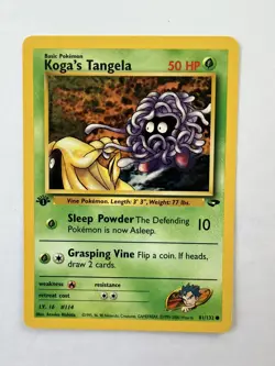 1st edition Koga's Tangela 81/132 Common Gym Challenge Pokemon - Image 1