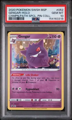2020 POKEMON SWSH BLACK STAR PROMO #052 GENGAR-HOLO PSA 10 - Image 1