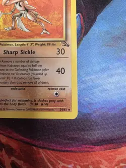 Pokemon TCG Kabutops 24/62 Fossil Rare Non-Holo WOTC Vintage Card - Image 4