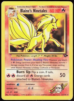 Gym Challenge Blaine's Ninetales 21/132 Rare Pokemon Unlimited DMG - Image 1