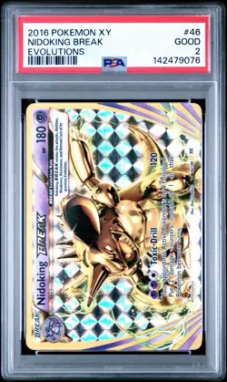 2016 POKEMON XY EVOLUTIONS #46 NIDOKING BREAK PSA 2 - Image 1