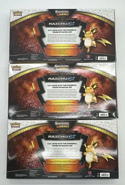 Lot of (3) Pokemon TCG Shining Legends Raichu GX Special Collection Boxes SEALED - Image 2