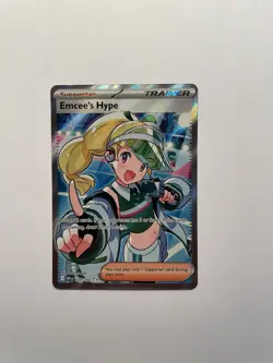 Emcee's Hype 220/182 Destined Rivals Full Art Trainer Holo Pokemon Ultra Rare NM - Image 1
