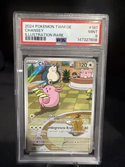 PSA 9 Chansey 187 German Pokemon Twilight Masquerade Illustration Rare 2024 - Image 1