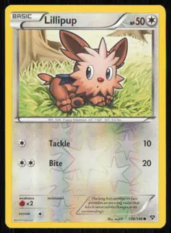 Lillipup 108/146 Common XY Pokemon Reverse Holo Lightly Played - Image 1