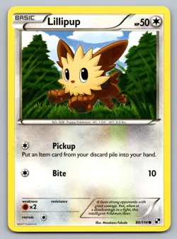 Pokemon TCG Black and White Lillipup (80) 80/114 - Image 1