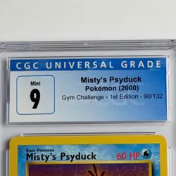 Misty's Psyduck 1st Ed. 90/132 CGC 9 Mint TCG Pokemon 2000 Gym Challenge WotC - Image 2
