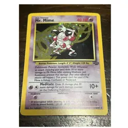 Pokemon Mr. Mime 6/64 Jungle Holo Rare Unlimited English 1999 HP40 Basic - Image 1