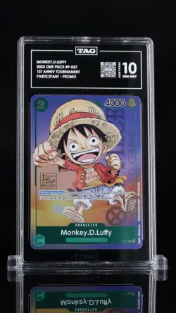 2023 ONE PIECE PROMO #P-037 MONKEY.D.LUFFY 1ST ANNIVERSARY TOURNAMENT TAG 10 - Image 1
