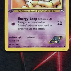Sabrina's Abra 91/132 1st Edition Gym Heroes Pokemon Card - Image 4