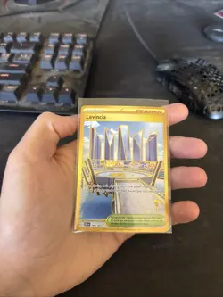 Levincia 244/182 SV10: Destined Rivals Gold Hyper Rare Pokemon Card NM - Image 1