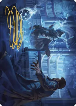 MTG Intrude on the Mind Art Card (Gold-Stamped Signature) [Murders at Karlov Man - Image 1
