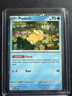Pokemon TCG Psyduck Scarlet & Violet Holo Mega Evolution Promo Card 007 NM - Image 1