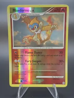 Pokemon TCG Monferno Promo Reverse Holo Card 56/130 Stamped LP - Image 3